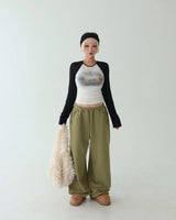 Zipper Pocket String Jogger & Wide Pants