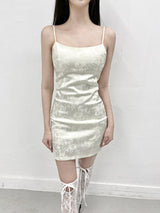 1110. Jacquard satin sleeveless mini ops (2color)