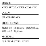 Men's ネックレスブラックビーズ_CLEF リングモジュレーターネックレス