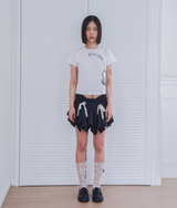micro lace skirt&pants_black