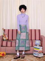 Printed vintage A-line skirt