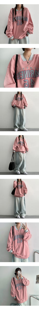 Naji Color V-neck Sweatshirt (4 colors)