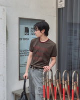 リンザー レタリング カラー マッチング ショート スリーブ Tシャツ