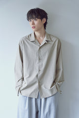 BIO-WASHED CREASE TAILORED SHIRT (Ash Beige)