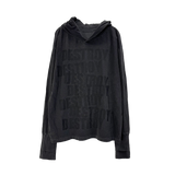 destroy hand hooded long sleeve