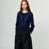 Mohair Round Neck Knit Cardigan_2Color