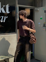LMN 3D Collar Two-Pocket Henley Short-Sleeve Knit (4 colors)