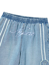 BASKETBALL DENIM HALF PANTS (LIGHT BLUE)