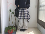 flared check skirt