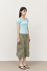 (W) Bloom Shirring Top