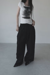 pintuck wide detail pants