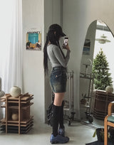 Hitch Pocket Denim Mini Skirt