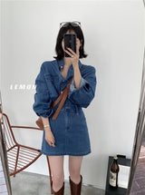 [SALE] denim shirt skirt two-piece dress