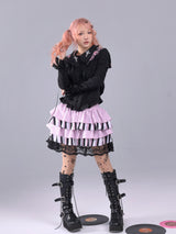 EVIL TOOTH striped symphony note element old-fashioned Luo sense puffy skirt
