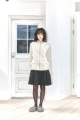 033 balaclava knit zip up_ ivory