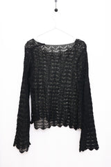 Wave Lace Pattern Knit (Black)