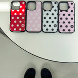 m ドット. (red) グラスバンパーiPhoneケース