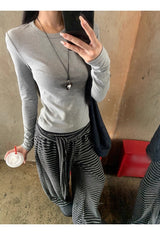 Stripe strap lace banding pants