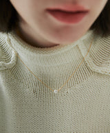 [925 silver] Un.silver.131 / simple pearl necklace (gold)
