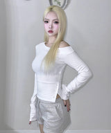 Button One Off-Shoulder Top (3colors)