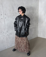 Glossy Leather Safari Half Jacket