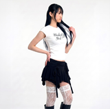 ストレッチコットンスリムショートスリーブTシャツロマンティック ホワイト