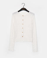 Moken Bubble Wood Button Long Sleeve Cardigan