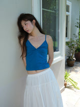 Deep V-neck Sleeveless (Blue)