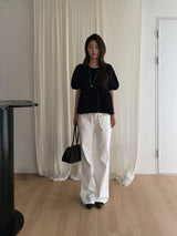 Front pocket semi bootcut pants