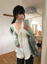 Chisa vintage flower pigment tote bag