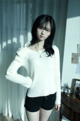 Soft Off-Shoulder Knitwear (2color)