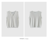 Rear V-neck Sleeveless Knit / 3 colors