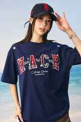 スターグリッドパッチワークカップルTシャツ