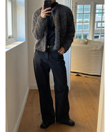 [Unisex] ヘアリークロップラウンドニットカーディガン(3color)