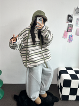 FLEECE-PICKABLE❤HARDY CIRCLE LINE BALLOON LONG SWEAT PANTS🤎🩶🖤3COLOR