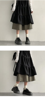 Chaho Banded Waist Long skirt