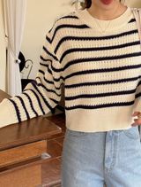 EN Casual Border Crop Knit (3color)