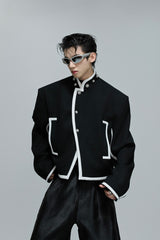 Colorblock Padded Cropped Jacket