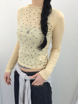 Mini dot ribbed t