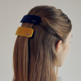 SQUARE VELVET HAIR PIN (MUSTARD)