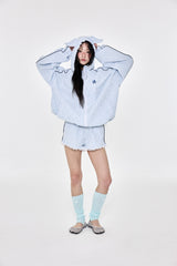 ウィングチェックウィンドブレーカー Skyblue