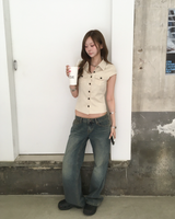 スエードポケットスリムシャツ