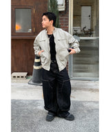 Non-faded double-knee carpenter denim pants