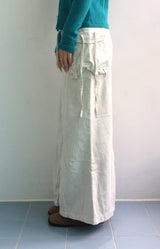 Vintage pocket washed long skirt