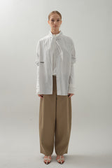 Drape Scarf Shirt_White