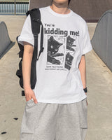 キディングキャットプリントショートスリーブTシャツ