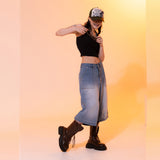 Fire Rose Bermuda Denim Pants Blue