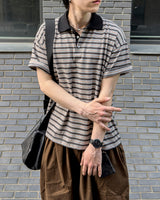 パヴェルストライプカラーショートスリーブTシャツ
