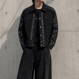54492 Lined Snap Leather Crop Jacket