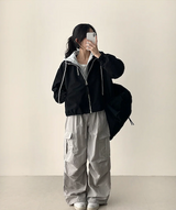 Lead Knee Pin Tuck Hem String Wide Pants